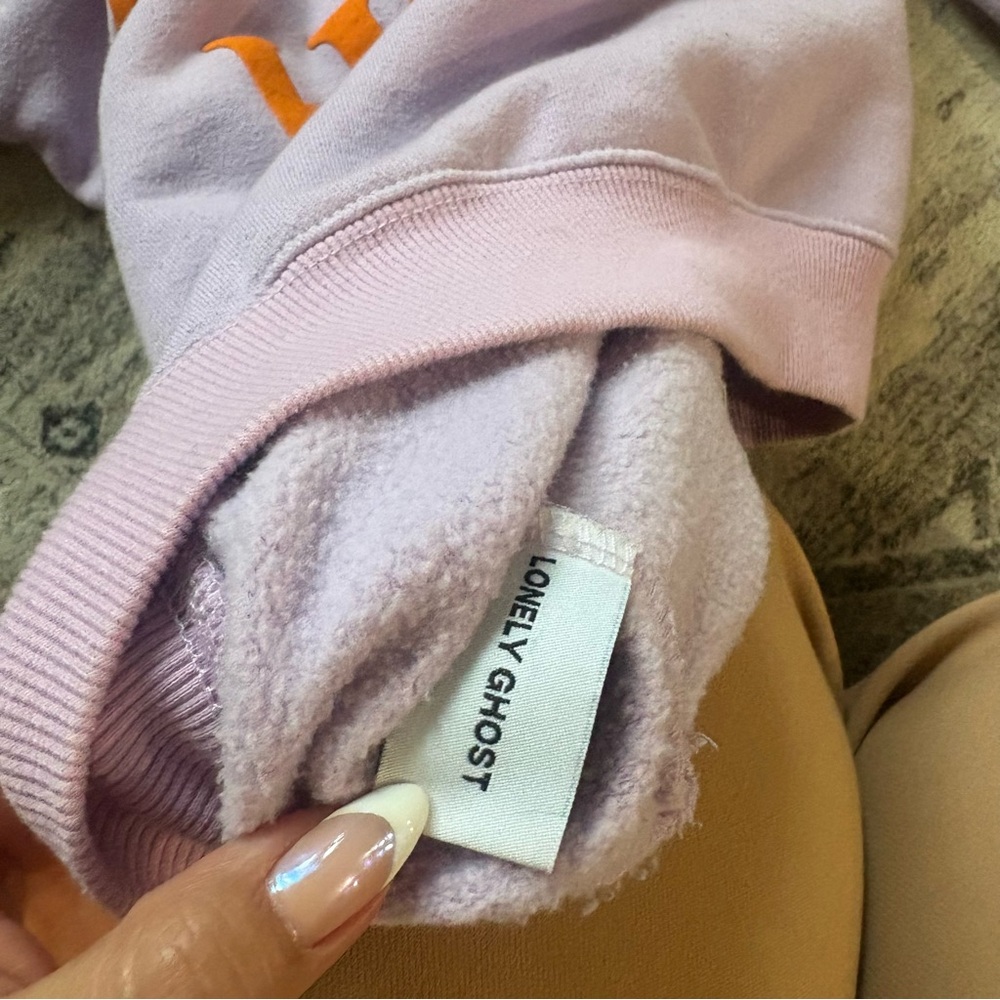 Text Me When You Get Home Lonely Ghost Purple and Orange Hoodie size M - Picture 4 of 7